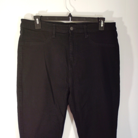 Sz 18 Wild Fable Black Denim Jeans Cotton Stretch Skinny Tapered Leg 34R - Picture 4 of 12